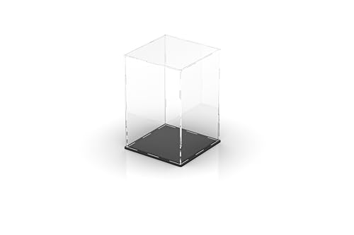 Acrylic Display Case, Clear Collectible Display Box with Matte Black Base, Dustproof Acrylic Showcase, Easy Self Assembly Storage Cases for Art Figurine, Trophy and Action Figures, 7 x 7 x 11 inch - size: 7 x 7 x 11 inch
