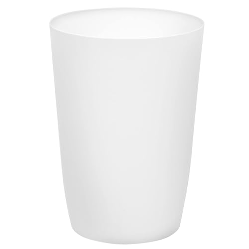 Mini Waste Basket - Durable Small Plastic Garbage Trash Can Bin - Lidless Open-Top, Slim Profile for Compact Spaces - Suitable for Home, Bathroom, Office, Bedroom, Kitchen and More, White - color: White