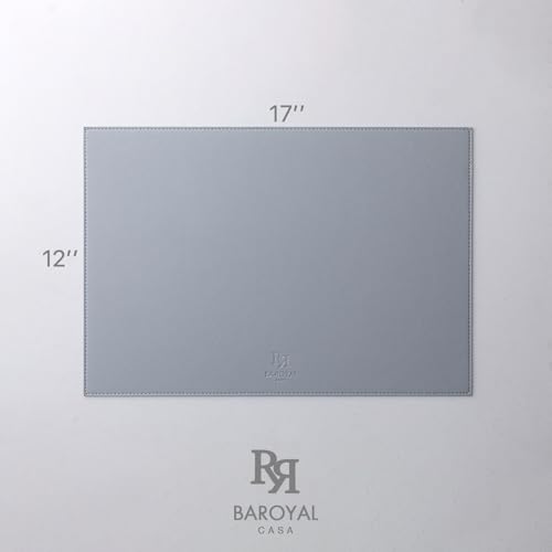 Baroyal Faux Leather Placemats Set of 6 Vinyl Washable Wipeable Table Mats for Kitchen Dining Table Heat Resistant Waterproof Modern Indoor/Outdoor Placemats Non-Slip Easy Clean Place Mats (Gray) - color: B-gray