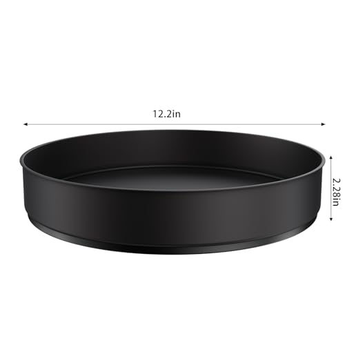 VAEHOLD Lazy Susan Stainless Steel Black Spice Rack Turntable for Pantry Cabinet - Decorative Trays Storage Containers Organizer for Kitchen Cabinet, Snacks, Bathroom (12 inches) - color: Black, size: 12''