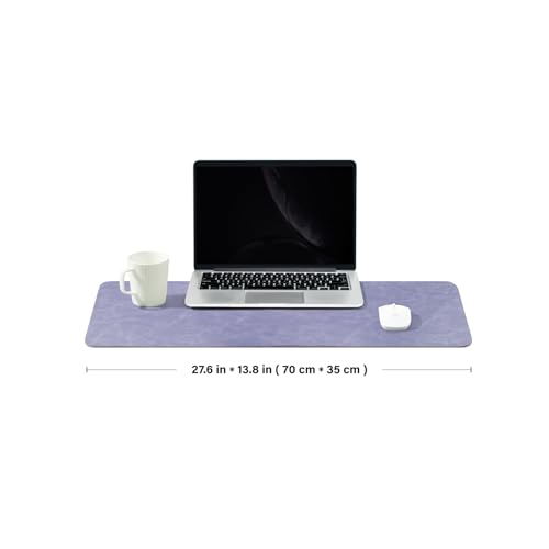Distressed Leather Desk Mat - Non-Slip PU Desk Pad for Office and Home - Desk Organization and Accessories - Ideal for Large Mouse Pad and Desk Mats on Top of Desks(Lavender,27.6"x 13.8") - color: Lavender, size: 27.6" x 13.8"