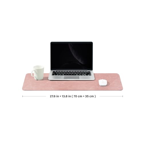 Distressed Leather Desk Mat - Non-Slip PU Desk Pad for Office and Home - Desk Organization and Accessories - Ideal for Large Mouse Pad and Desk Mats on Top of Desks(Dusty Rose,27.6"x 13.8") - color: Dusty Rose, size: 27.6" x 13.8"