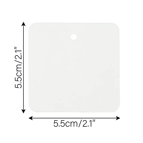 G2PLUS White Paper Gift Tags with String, 100PCS Square Hang Tags, 2.2 in Blank Present Label Tag for Gift Wrapping, Pricing, DIY Arts and Crafts, Christmas, Wedding Party Favors - size: 2.2 x 2.2 inches, style: White Rounded Square