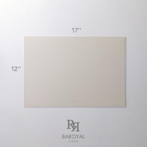 Baroyal Faux Leather Placemats Set of 6 Vinyl Washable Wipeable Table Mats for Kitchen Dining Table Heat Resistant Waterproof Modern Indoor/Outdoor Placemats Non-Slip Easy Clean Place Mats-Cream White - color: B-cream White