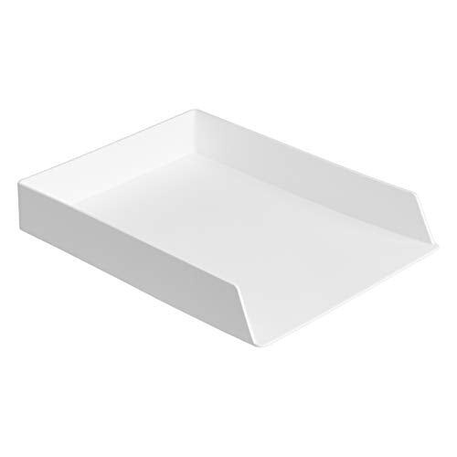 Amazon Basics Rectangular Plastic Desk Organizer Bundle, 3 Pieces Letter Tray and Accessory Tray for Office Supplies, Document Organization, Workspace Storage, 10 x 13.4 inches, White
