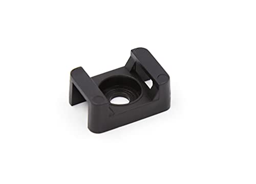 iexcell 100 Pcs Black 9 mm Cable Tie Base Saddle Type Mount Wire Holder - color: Black