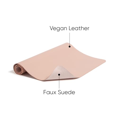 Smead Desk Pad, Vegan Leather Desk Mat with Non-Slip Faux Suede Backing, Perfect Desk Organizer for Office Decor, 23.6” x 13.7” Small, Dusty Rose (64839) - color: Pink, size: 13.7" x 23.6"