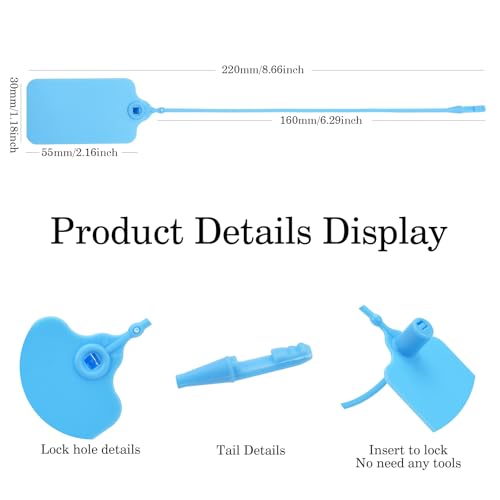 100pcs Luggage Tags Plastic Seals Shipping Label Logistics Sign Tie Bag Tag, Sealing Storage Multi Purpose Name ID Tag with Marker for Suitcases, Backpack, Schoolbag, Car Key (Blue) - color: Blue, size: 100pcs