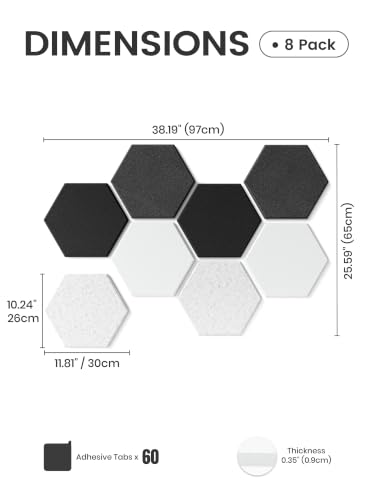 Fluxynara Hexagon Cork Board Alternative for Walls Decor-8-Pack Felt Bulletin Board Tiles,with 50 Adhesive Tabs for Office,Classrooms & Home Pin Board Felt Board-Concrete Echo - color: Concrete Echo-1, size: 8-Pack