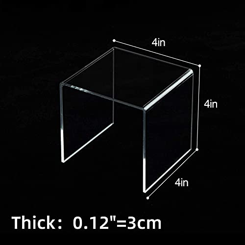 Acylic Riser Square Display Stand For Cupcakes, Arts and Crafts (Clear, 8P-4INCH) - color: Clear, size: 8P-4INCH