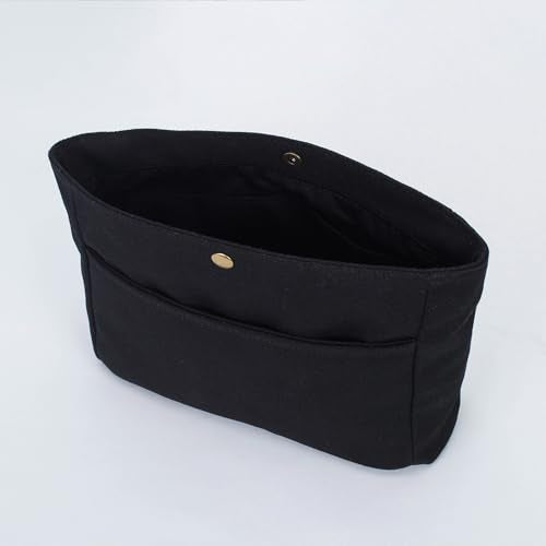 YONEBN waterproof Storage Bag Lightweight Large Capacity nylon Bag Inner Bag Handbag Organizer - color: Canvas/Black