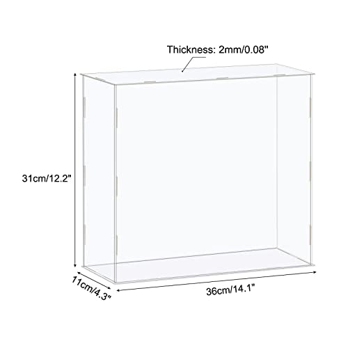 MECCANIXITY Acrylic Display Case Box Clear Dustproof Protection Showcase 14.1x4.3x12.2 Inch for Collectibles Display - size: 14.1x4.3x12.2 Inch