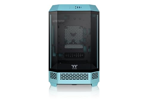 Thermaltake Tower 300 Turquoise Micro-ATX Case; 2x140mm CT Fan Included; Support Up to 420mm Radiator; Optional Chassis Stand Kit Allows Horizontal Display; CA-1Y4-00SBWN-00; 3 Year Warranty - color: Turquoise, size: Tower 300 Case, style: Tower 300