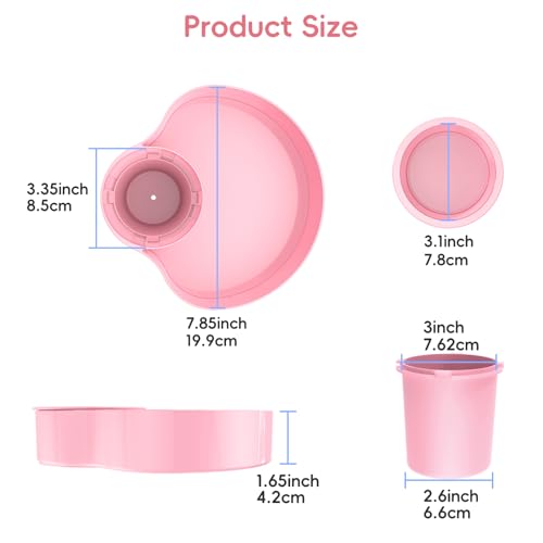 Car Seat Snack Tray: Travel Tray for Kids Carseat Cup Holder with Food Trays, Stroller Snacks Plate for Toddlers, Kid Road Trip Essentials, Pink - color: Pink