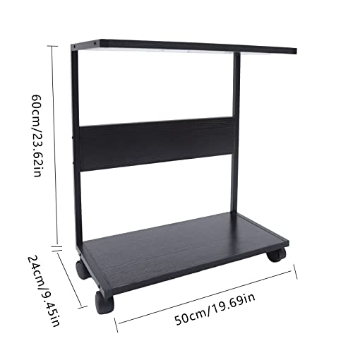 2 Tier Computer Tower Stand, CPU Holder Stand Cart with Rolling Caster Wheels, Mobile PC Tower Stand for Office Home Gaming Accessories Fits Most PC