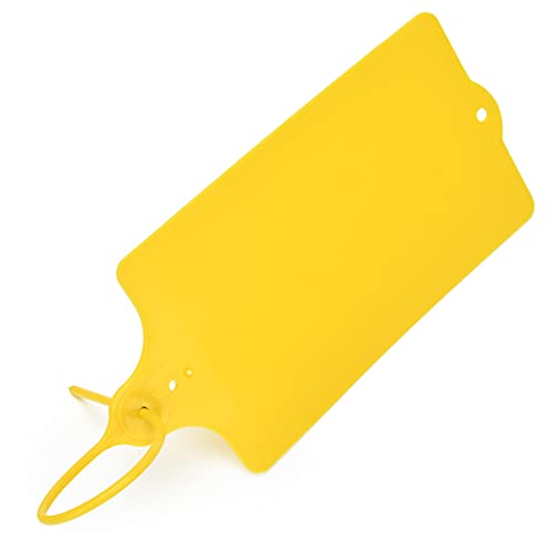 100 Plastic Shipping Tags - Waterproof, Writable, Hanging Tags with One Yellow Marker Pen - color: Yellow