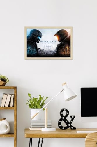 Halo 5 - Key Art Wall Poster, 22.4L" x 14.7W", Blonde Framed Version - color: Blonde Framed Version, size: 22.4"L x 14.7"W