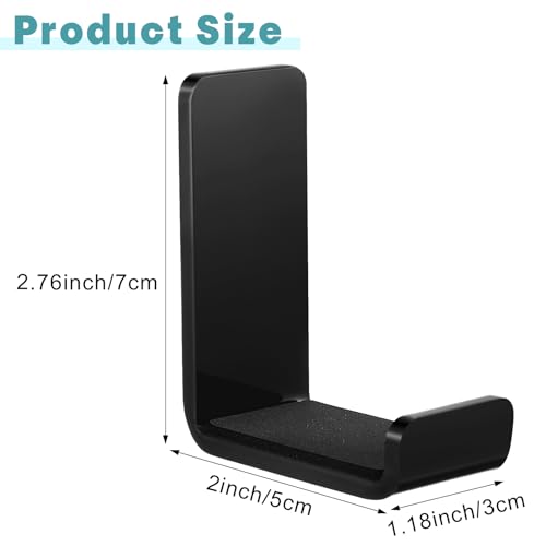 Weewooday 32 Pcs Headphone Hanger Headphone Holder Wall Hook Desk Bulk Adhesive Headset Wall Mount Stand General Purpose (Black) - color: Black