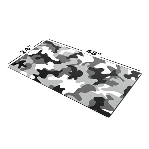 Gamer Boss - Gaming Mouse Pad - 48 x 24 Inches - 4mm Thick with Stitched Edges, Non-Slip Rubber Base, Premium Cloth Mousepad, Desk Mat for Laptop, Keyboard, Computer & PC (Mega, Camo) - color: Camo, size: 48" x 24"