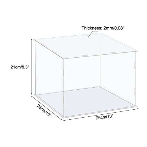 MECCANIXITY Acrylic Display Case Box Clear Dustproof Protection Showcase 10x10x8.3 Inch for Collectibles Display - size: 10x10x8.3 Inch