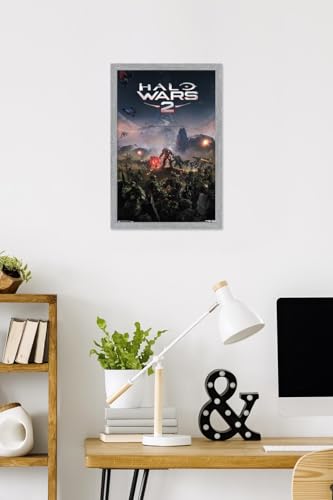Halo: Halo Wars 2 - Key Art Wall Poster, 22.4L" x 14.7W", Gray Framed Version - color: Gray Framed Version, size: 22.4"L x 14.7"W