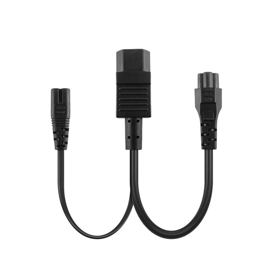 (1FT / 0.32M) IEC 320 C14 Male to C5+C7 Female 1-to-2 Power Splitter Cable, 10A 250V, UL/ETL Listed, Y-Type Power Cord for Monitor, Laptop, Printer, and Dual Devices - color: C14 to C7+C5