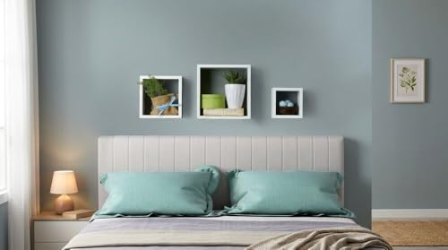 MELANNCO Floating Square Cube Shelves, for Bedroom, Living Room, Bathroom, Kitchen, Nursery, Set of 3, White, 3 Count - color: White, size: Set of 3