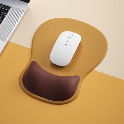 Ergonomic Mouse Pad with Wrist Rest,Cute Gel Mousepad Wrist Support - Small Mini Portable for Travel Mouse Pads for Desk Laptop,Computer,Office & Home Decor-(Tan &Brown) - color: S-Tan&Brown