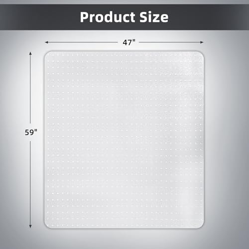 Office Chair Mat for Carpet Floor, Heavy Duty Desk Chair Mat for Low/No Pile Carpeted Floors, Anti Slip Carpets Protector for Home Office (47" x 59") - size: 47" x 59"
