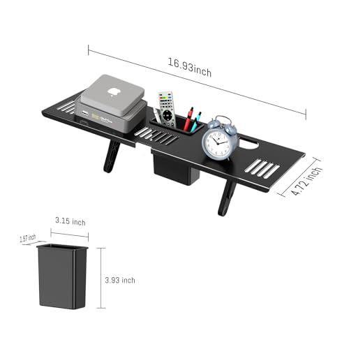 CABTE Adjustable Steel TV Top Shelf, Floating TV Stand, Universal Monitor Shelf for Soundbar, Game Console, Cable Box, Router Shelves (16.93x4.72inch with 1 Boxes) - style: 16.93x4.72inch with 1 Boxes
