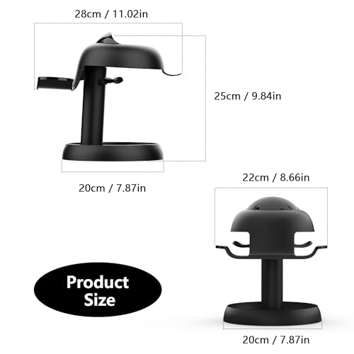 AMVR VR Headset Stand Holder Compatible with Quest 3s/Quest 3/Vision Pro/Quest 2/Pico 4/for PSVR 2 - Universal VR Headset Display Dock, Stable Bracket Storage Round Base, Mount Install Easy - color: Black