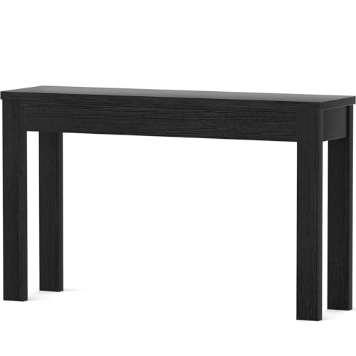 Armocity Console Table, 47" Farmhouse Wood Entryway Table, Sofa Tables Narrow Long Behind Couch, Entry Table for Entrance, Hallway, Living Room, Embossed Black - color: Embossed Black, size: 47"