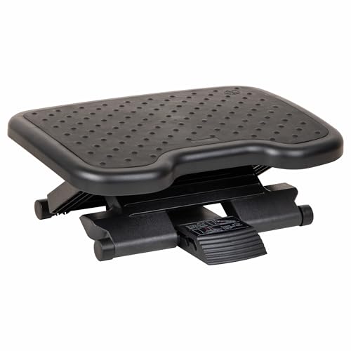Mind Reader Adjustable Foot Rest with Elastomer Pad for Comfort and Support, Ergonomic Foot Platform, Height Adjustable, Black - size: Foot Rest with Elastomer Pad