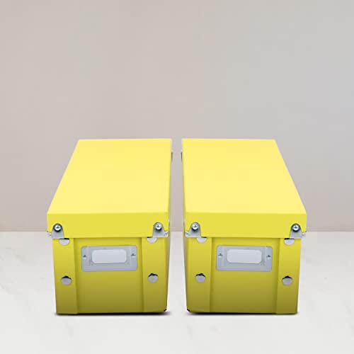 Snap-N-Store CD Storage Box - Pack of 1/2 - Durable Disc Holder with Lid to Store for Discs (2 Pack - CD, Yellow) - color: Illuminating, size: 2 Pack