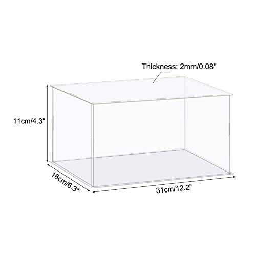 MECCANIXITY Acrylic Display Case Box Clear Dustproof Protection Showcase 12.2x6.3x4.3 Inch for Collectibles Display - size: 12.2x6.3x4.3 Inch