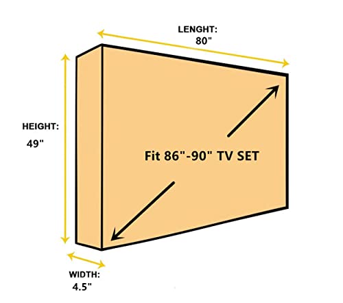 Outdoor 86"-90" TV Set Cover,Scratch Resistant Liner Protect LED Screen Best-Compatible with Standard Mounts and Stands (American Flag ) - size: 86"-90"
