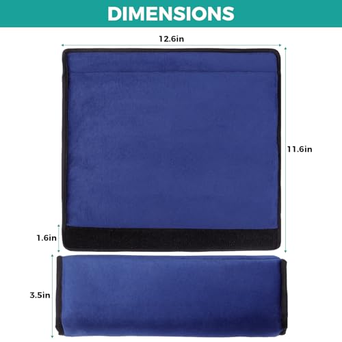 lefeke 2 Pack Wheelchair armrest Pads - Soft Velvet Foam armrest Covers for wheelchairs, Office Chairs and armchairs, etc., Effectively relieves arm Pressure and Prevents Soreness (Blue) - color: Blue