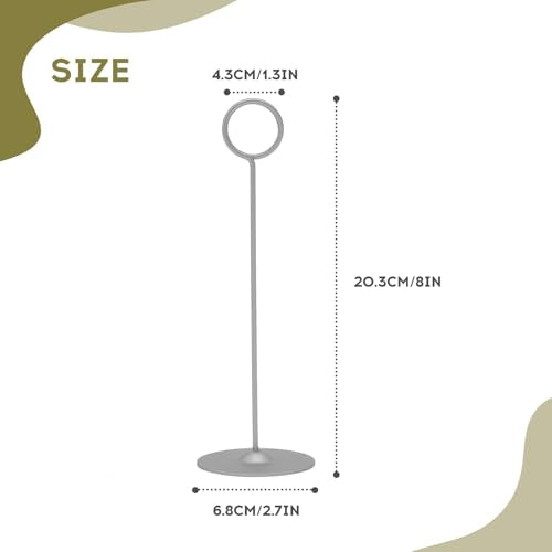 Urban Deco 16 Pieces Table Card Holder 8 inches Table Number Holders Place Steel Card Holders for Photos, Food Signs, Memo Notes, Weddings, Restaurants, Birthdays(Matte Silver) - color: Matte Silver