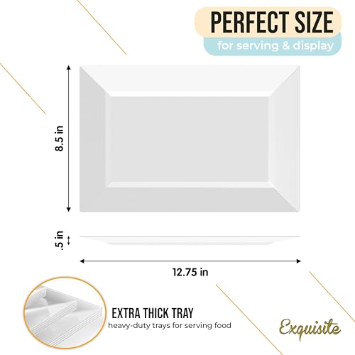 Exquisite Plastic Serving Trays for Party - 40 Pcs 12.75 Inch Clear Serving Platters, Plastic Trays for Food, Clear Tray, Food Tray Disposable Platters for Parties, Catering & Buffet - color: Clear, size: 12.75 Inches