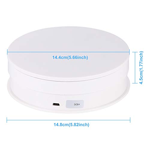 PULUZ 360 Degree Photography Turntable Rotating Display Stand, 5.7in(15cm) Diameter 360 Degree Turntable Display Stand for Photography Video Shooting Props Jewelry, Max Load 33Lb (White) - size: 5.7inch/White