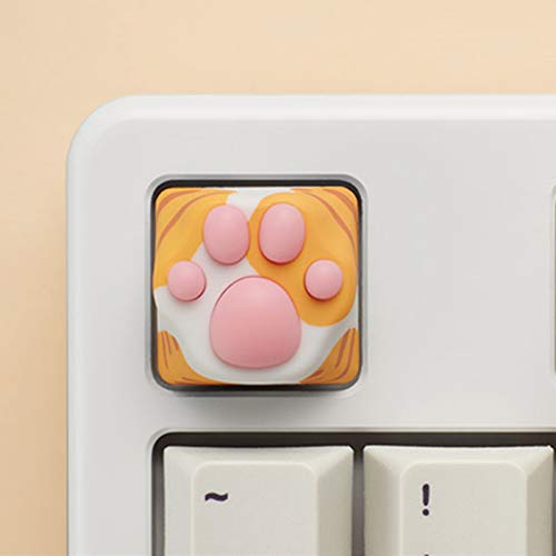 SYA ZOMOPLUS Cute Keycaps,Novelty Cat-Claws Keycap 3D Model OEM Profile Keyboard Keycaps Squishy-Paws Custom Key Caps for Cherry MX Switches Mechanical Gaming Keyboard(Orange1pcs) - color: Orange-1pcs