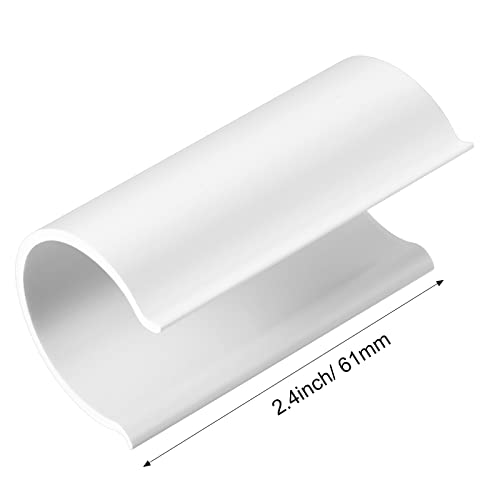 Jetec 32 Pcs PVC Pipe Clips Pool Cover Clamps for Above Ground Pool Greenhouses, Row Covers, Garden, Shelters, Bird Protection, 2.4 Inch Long(for 1 Inch PVC Pipe,White) - color: White, size: for 1 Inch PVC Pipe