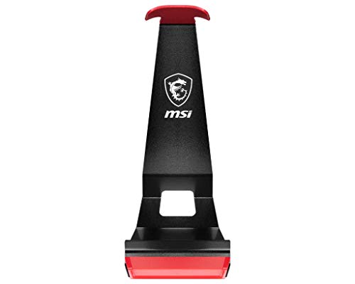 msi HS01 Headset Stand Headset Holder Earphone Stand with Solid Metal Design, Non-Slip Base, Sturdy Cell Phone Holder (Black)