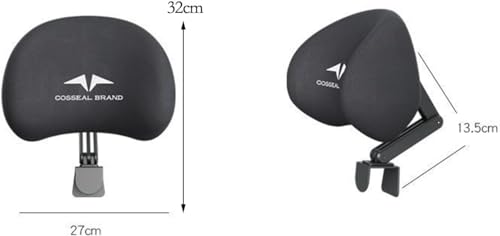 Memory Foam Headrest Attachment for Office Chair, Attachable Chair Head Rest, Desk Chair Neck Support, Elastic Sponge Head Pillow Adjustable Height and Angle (Black) - color: Black