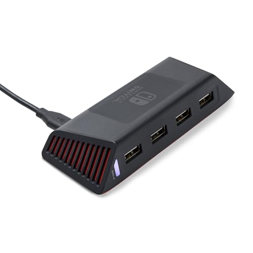 PowerA 4-Port Hi-Speed USB Hub for Nintendo Switch™, USB 2.0, 6 ft. USB Cable, Weighted Base, Officially Licensed - style: USB Hub