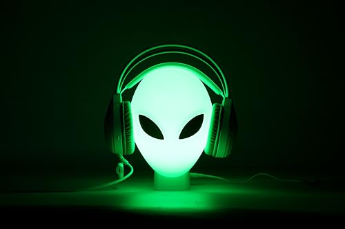 RGB Headphone Stand with Music Rhythm Light, 8-Color LED Gaming Headset Holder with USB & Type-C Charging Ports, Voice-Activated Light for PC Desk Setup, Gamer Gifts for Men & Boys