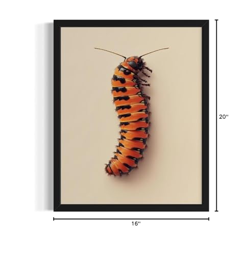 Caterpillar Wall Art Print Poster, Insect Posters Prints Enntomological Painting Artwork 221 (Caterpillar, 16 x 20 inches, Unframed) - color: Caterpillar, size: 20"L x 16"W