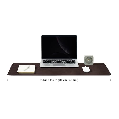 Distressed Leather Desk Mat - Non-Slip PU Desk Pad for Office and Home - Desk Organization and Accessories - Ideal for Large Mouse Pad and Desk Mats on Top of Desks(Espresso,31.5"x 15.7") - color: Espresso, size: 31.5" x 15.7"