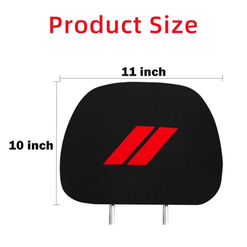 2PCS Car Headrest Covers Soft Black Fabric Car Seat Head Rest Cover Protector Compatible with Dodge Challenger Charger Durango RAM (re-d) - color: re-d