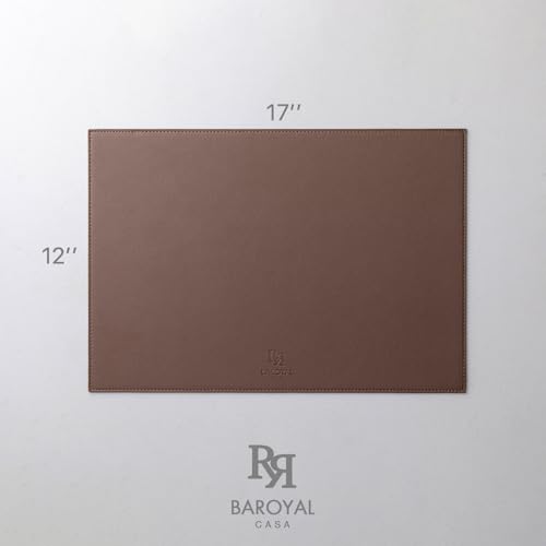 Baroyal Faux Leather Placemats Set of 6 Vinyl Washable Wipeable Table Mats for Kitchen Dining Table Heat Resistant Waterproof Modern Indoor/Outdoor Placemats Non-Slip Easy Clean Place Mats (Chocolat) - color: B-chocolat